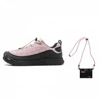 Кроссовки Li-Ning SE Hexloc нежно-розовые замшевые с кремовым фиксирующим шнуром фото