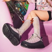 Кроссовки Li-Ning SE Hexloc нежно-розовые замшевые с кремовым фиксирующим шнуром фото
