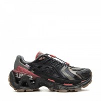 Кроссовки Li-Ning ACE 3.0 x Staple черные с бордовыми вставками и надписью STUMBLE на подошве
