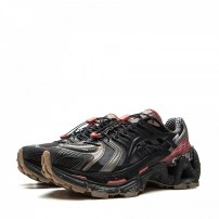 Кроссовки Li-Ning ACE 3.0 x Staple черные с бордовыми вставками и надписью STUMBLE на подошве фото
