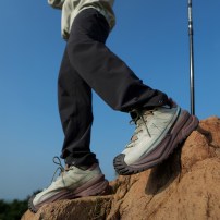Кроссовки треккинговые Li-Ning CF SE оливково-зеленые с темно-вишневой подошвой фото