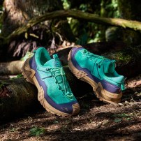 Кроссовки треккинговые Li-Ning CF Pro V1 мятно-зеленые с темно-лиловым основанием и карамельной подошвой фото