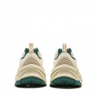 Кроссовки Li-Ning Y2K Star Tracks молочно-белые с зеленым логотипом и волнообразной биоморфной подошвой фото