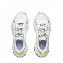 Кроссовки Li-Ning Star Ring белые с синими и красными акцентами и желтым кольцом на пятке фото