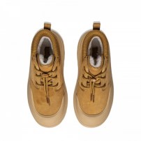 Ботинки Li-Ning Terra Grip горчично-тофи замшевые с рифленым воротником на массивной платформе фото