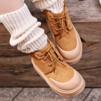 Ботинки Li-Ning Terra Grip горчично-тофи замшевые с рифленым воротником на массивной платформе фото
