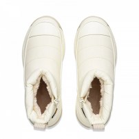 Ботинки зимние Li-Ning Ice Loc кремово-белые с пуховым голенищем и подошвой ICE ROC фото