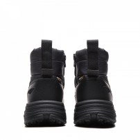 Ботинки зимние Li-Ning Ice Loc мужские черные с пуховым голенищем и оранжевой надписью ICE ROC фото