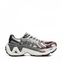 Кроссовки Li-Ning ACE 3.0 серебристо-белые с красными акцентами и А-вырезами в подошве