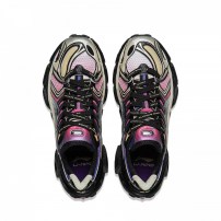 Кроссовки Li-Ning ACE 3.0 черные с розово-лиловой сотовой сеткой и голографическими вставками фото