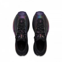 Кроссовки Li-Ning CF Tracing 2 черные с радужной подошвой COUNTERFLOW и фиолетовой HEXLOC фото