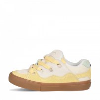 Кеды Ollie Skate Bake кремово-желтые замшевые с вельветовыми шнурками и gum-подошвой фото