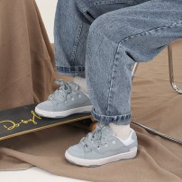 Кеды Ollie Skate Bake II ледяно-голубые замшевые с белой подошвой и широкими шнурками фото
