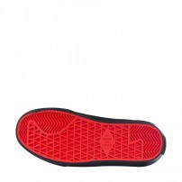Кеды Ollie Skate Ollietoe чёрные лаковые с глиттером и контрастными красными шнурками фото