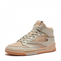 Кроссовки Erke Wushuang 3 MID серо-бежевые высокие на карамельной gum-подошве хайтоп фото