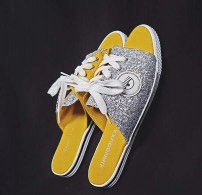 Тапочки блестящие со шнуровкой фото