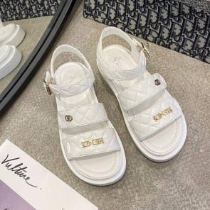 Cтеганые сандали на липучках фото