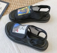 Женские сандали на липучках с рисунком фото