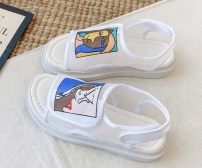 Женские сандали на липучках с рисунком фото