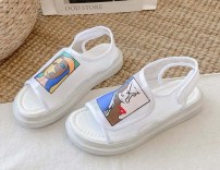 Женские сандали на липучках с рисунком фото