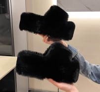 Теплые тапочки высокие с мехом фото