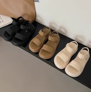 женские спортивные босоножки сандали на толстой подошве и липучке фото