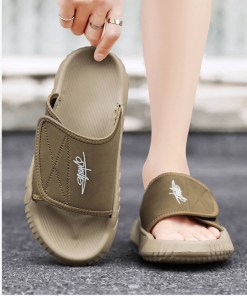 Мужские тапочки сандалии на липучке толстой подошве - нескользящие фото