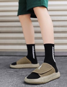 Мужские тапочки сандалии на липучке толстой подошве - нескользящие фото