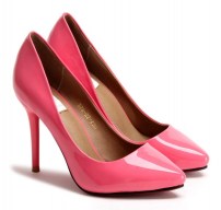 Классические удобные женские лодочки в лаковых цветах фото