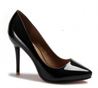 Классические удобные женские лодочки в лаковых цветах фото