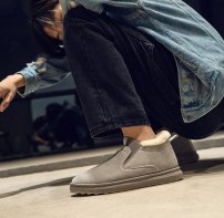 Низкие мужские валенки мокасины с мехом и резинкой фото