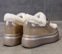 Теплые слипоны с мехом на платформе фото
