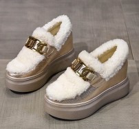 Теплые слипоны с мехом на платформе фото