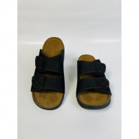 Мужские кожаные тапочки шлепанцы на липучках фото