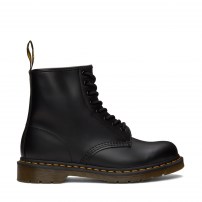 Ботинки Dr. Martens 1460 черные классические из гладкой кожи с желтой строчкой
