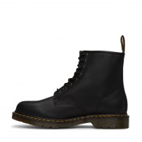 Ботинки Dr. Martens 1460 черные из мягкой кожи Nappa с желтой строчкой фото