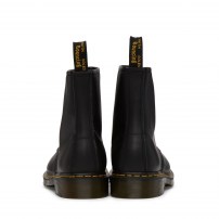 Ботинки Dr. Martens 1460 черные из мягкой кожи Nappa с желтой строчкой фото