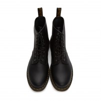 Ботинки Dr. Martens 1460 черные из мягкой кожи Nappa с желтой строчкой фото