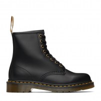 Ботинки Dr. Martens 1460 Vegan черные веганские с желтой строчкой и AirWair