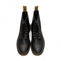Ботинки Dr. Martens 1460 Vegan черные веганские с желтой строчкой и AirWair фото