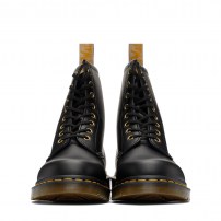 Ботинки Dr. Martens 1460 Vegan черные веганские с желтой строчкой и AirWair фото