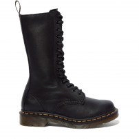 Сапоги Dr. Martens 1B99 черные высокие из мягкой кожи Virginia с желтой строчкой