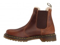 Ботинки Chelsea Dr. Martens 2976 Leonore карамельные с белой меховой подкладкой фото