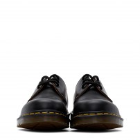 Туфли Dr. Martens 1461 черные классические 3-дырочные из гладкой кожи с желтой строчкой фото