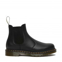 Ботинки Chelsea Dr. Martens 2976 черные из мягкой кожи Nappa с желтой строчкой