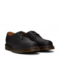 Туфли Dr. Martens 1461 черные из мягкой кожи Nappa с желтой строчкой фото