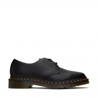 Туфли Dr. Martens 1461 Vegan черные веганские 3-дырочные с желтой строчкой