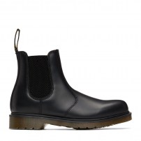 Ботинки Chelsea Dr. Martens 2976 PW черные с полированным бортиком и желтой строчкой