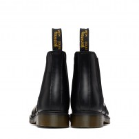 Ботинки Chelsea Dr. Martens 2976 PW черные с полированным бортиком и желтой строчкой фото