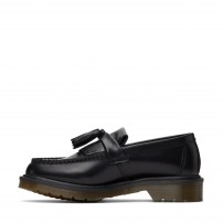Лоферы Dr. Martens Adrian PW черные полированные с кисточками и декоративным бортиком фото